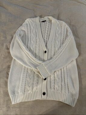 Quince oversized cable knit cardigan